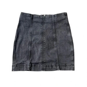 Free People Modern Femme Black Denim Mini Skirt Womens Size 0